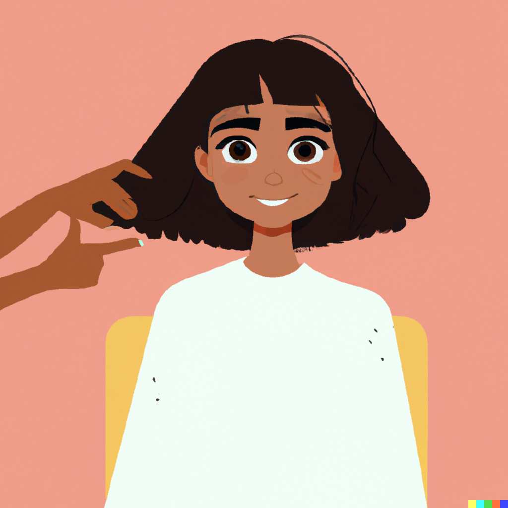 DALL·E 2024-09-23 13.22.09 - animation of a young person smiling while getting a haircut